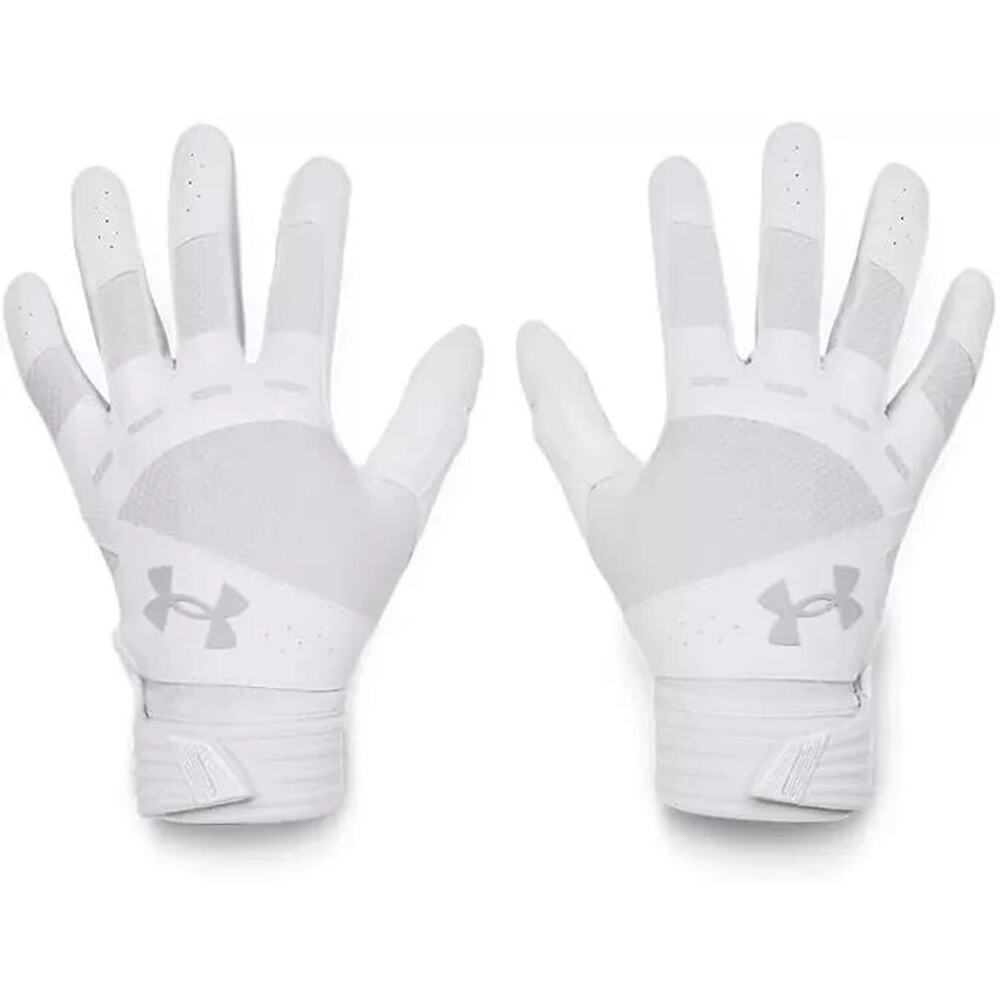 Under Armour UA Motive Batting Gloves - White/Grey Women’s Size Medium